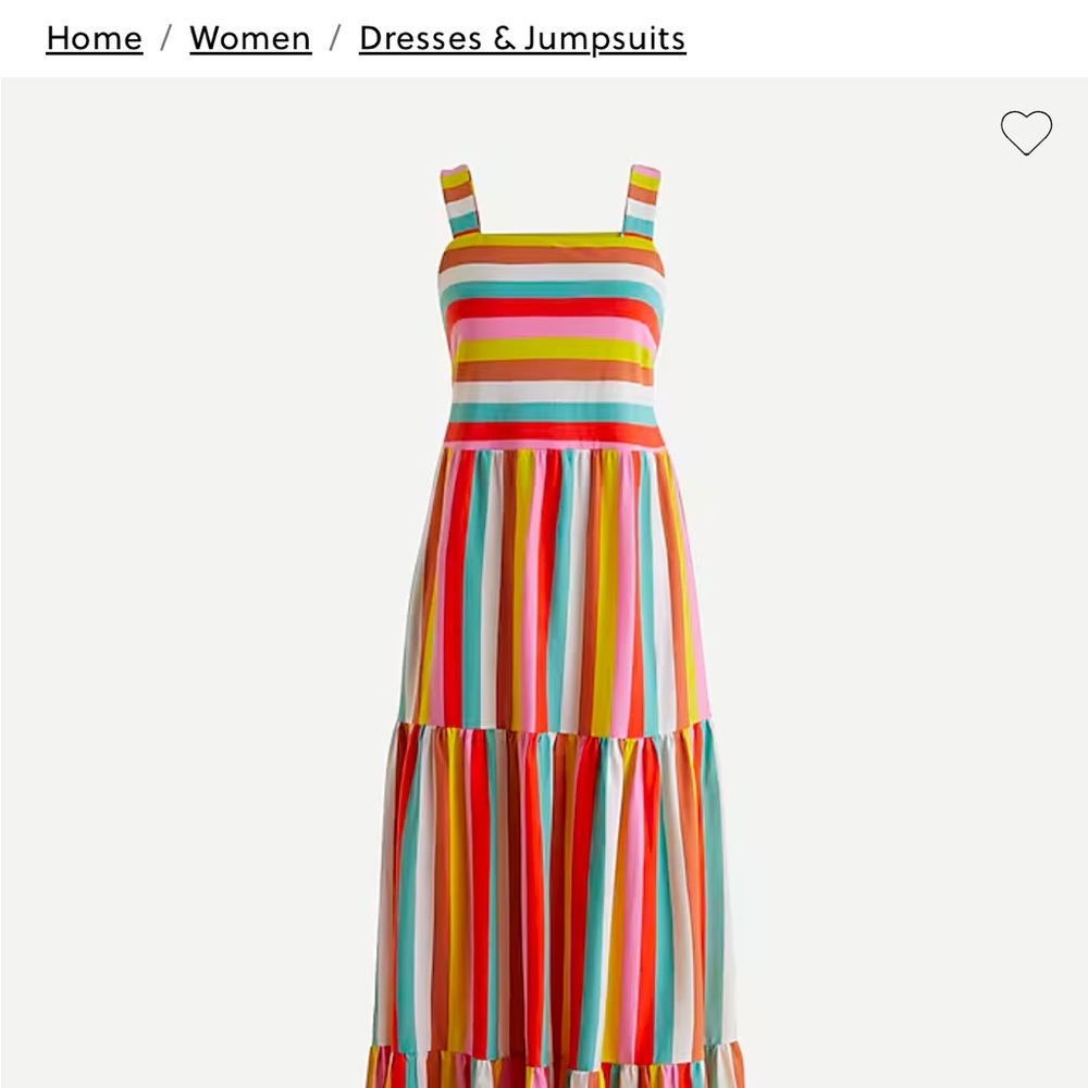 NWOT J.Crew Maxi Dress in Rainbow Stripe